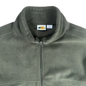 Bass Pro Shops Mens Full Zip‎ Fleece Jacket Olive Green Large Outdoor Layering